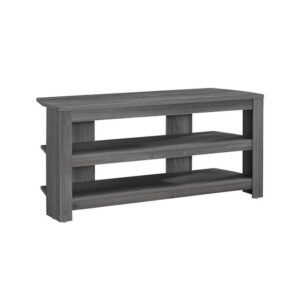 Monarch Specialties Tv Stand, 42 Inch, Console, Media Entertainment Center, Storage Shelves, Living Room, Bedroom, Laminate, Grey, Contemporary, Modern