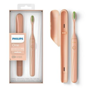 Philips One by Sonicare Rechargeable Toothbrush, Champagne, HY1200/25, One by Sonicare Rechargeable Champagne