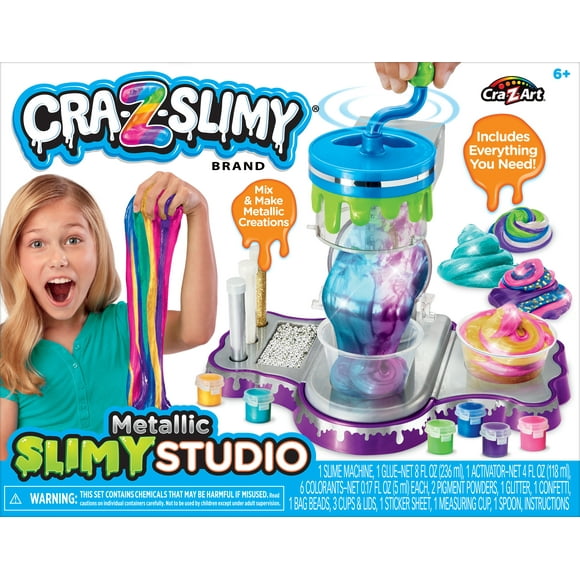Cra-Z-Art Cra-Z-Slimy Multicolor Metallic Slime Studio, Slime Making Kit for Kids, Ages 6+. Great Holiday Gift Idea., Metallic Slime Studio