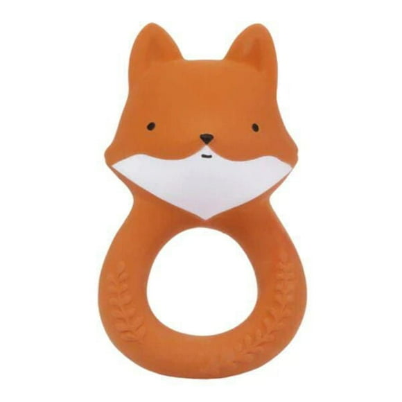 A Little Lovely Company - Teething Toy - Orange - Natural Rubber from Hevea Tree Cheeky Fox Character - Soothes and Comforts Teething Babies - Safe and Fun 0+ months