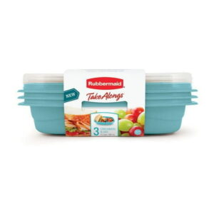 Rubbermaid TakeAlongs Sandwich Food Storage Containers, 887 ML, 3 Count, Pack of 3