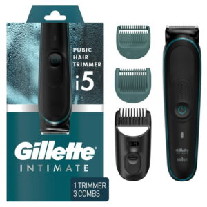 Gillette Intimate Mens Pubic Hair Trimmer, SkinFirst Pubic Hair Trimmer For Men, Waterproof, Cordless For Wet/Dry Use, Shaver For Men, Lifetime Sharp Blades, 1CT