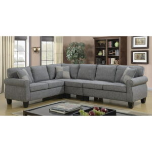 Victoria Sectional W/Adj. Armless Chair, Grey
