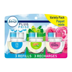 Febreze Plug In Air Freshener, Odor-Fighting Scented Oil Refill, Base Mix, 3 Refill, 77.7ML