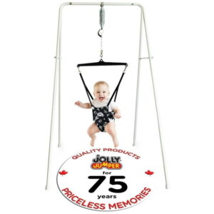 Jolly Jumper Classic with Portable Stand | Original Baby Exerciser with Safari Saddle | Indoor & Outdoor Use | Folds Flat for Storage, JJ Classic Safari