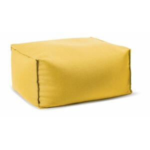 Gouchee Home Chamonix Outdoor/Indoor Yellow Ottoman Pouf  Water-Repellent Bean Bag Footstool with Polystyrene Bead Filling for Patio, Porch, or Living Room