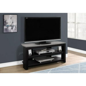 Monarch Specialties Tv Stand, 42 Inch, Console, Media Entertainment Center, Storage Shelves, Living Room, Bedroom, Laminate, Black, Grey, Contemporary, Modern