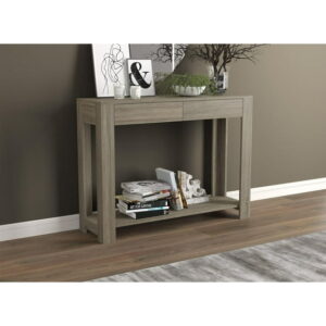 Safdie & Co. Console Table 40L Dark Taupe 2 Drawers 1 Shelf