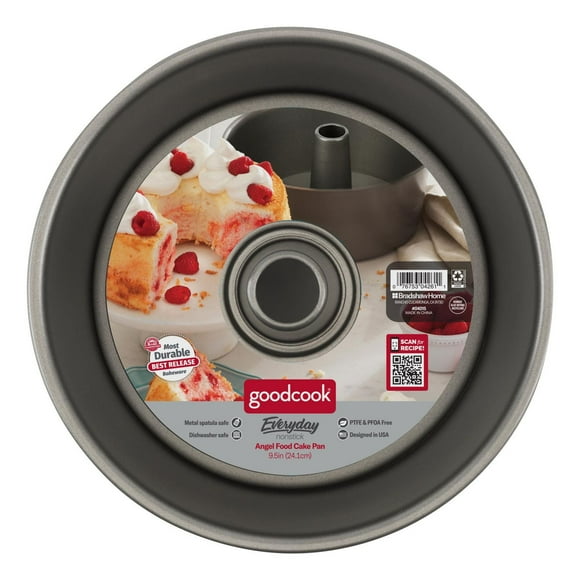 GoodCook Everyday Nonstick Steel Angel Food Pan, 9.5", Gray, GC 12" ANGEL FOOD