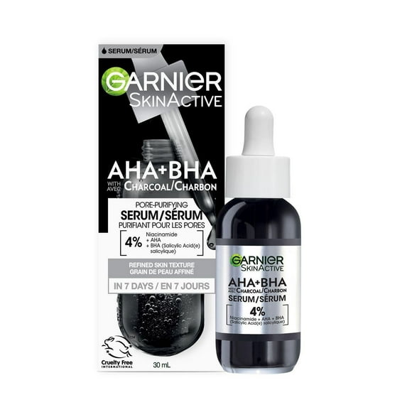 Charcoal Face Serum for Acne Prone Skin, with 4% Glycolic & Salicylic Acid + Niacinimide, Acne Prone skin Face Serum - 30 ml