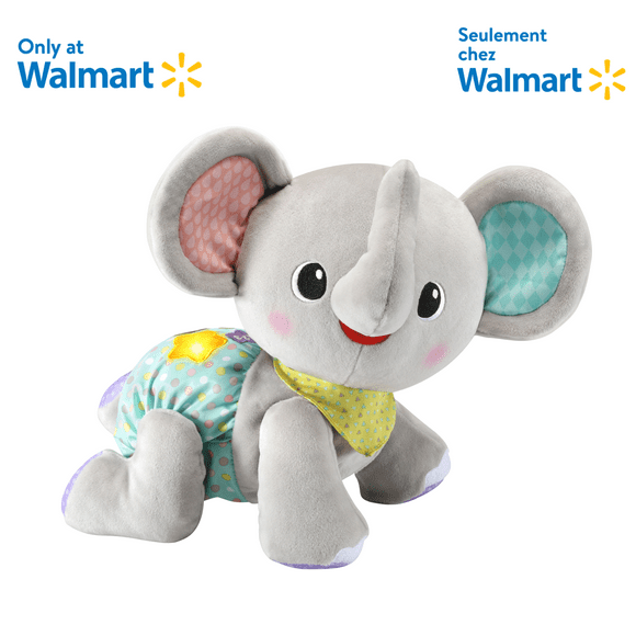 VTech Explore & Crawl Elephant - Interactive Plush Baby and Toddler Toy - Walmart Exclusive - English Version, 6 to 36 months