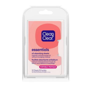 Clean & Clear Oil Absorbing Facial Sheets, Portable Blotting Papers for Face & Nose, Blotting Sheets for Oily Skin to Instantly Absorb & Remove Excess Oil & Help Reduce Shine, 50 count