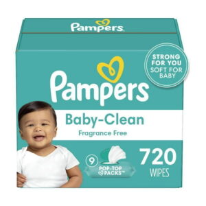 Pampers Baby Clean Wipes Fragrance Free 9X Pop-Top Packs, 720CT