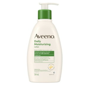 Aveeno Daily Moisturizing Lotion, Dry Skin, Non-Comedogenic, Prebiotic Oat, Daily Moisturizer, Fragrance Free, 354 mL
