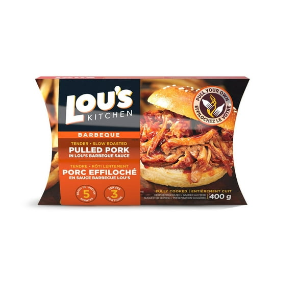 Lou's Kitchen Barbecue Pulled Pork In Lou's Barbecue Sauce, 400 g