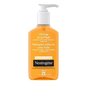 Neutrogena Oil-Free Acne Fighting Fragrance-Free Facial Cleanser, 2% Salicylic Acid Acne Treatment, Daily Oil-Free Acne Face Wash for Acne-Prone Skin with Salicylic Acid, 269 mL