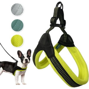 Sporn Easy-Fit Mesh Dog Harness Small Sized Dog, Yellow Soft Fabric Nylon No Choke Dog Harness Small Size Dog Walking Harness