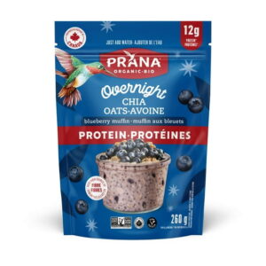 Prana Org Protein Overnight Chia- Blueberry Muffin 260g, Protein Overnight Chia- Blueberry Muffin 260g