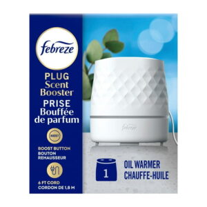 Febreze PLUG Scent Booster Continuous Scent Device Oil Diffuser, White, Compatible with Febreze Air Freshener Plug In Refills