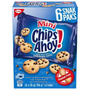 Chips Ahoy! Mini Chocolate Chip Cookie Snack Packs, Made in a Peanut-Free Facility, School Snacks, Baked in Canada, 156 g