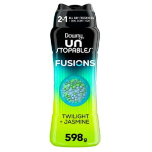 Downy Unstopables Fusions In-Wash Laundry Scent Booster Beads, Twilight and Jasmine Scent, 2-in-1 All Day Freshness + Dual Scent Technology, 598 g