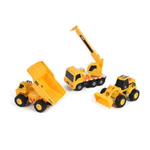 Maxx Action 3 Pack Mini Construction Vehicles - Lights and Sounds Pull Back Toy Vehicle with Friction Motor | Includes Dump Truck Front End Loader and Crane Truck, MAXX ACTION MINI CONSTRUCT 3PACK