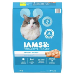 IAMS PROACTIVE HEALTH Healthy Weight Adult Dry Cat Food – With Chicken, 1.59-7.26kg