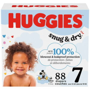 HUGGIES Snug & Dry Baby Diapers, Mega Colossal Pack, Sizes 1-8 | 208-80 Count, Sizes 1-8 | 208-80 Count