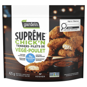 Gardein Suprême Frozen Chick’n Tenders, Enjoy in Dinner or Meal, Plant-based, Vegan, Source of Iron, 15g of Protein, 425g