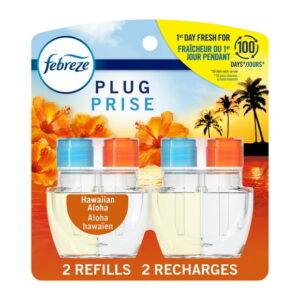 Febreze Plug In Air Freshener, Odor-Fighting Scented Oil Refill, Hawaiian Aloha Scent, 2 Refills, 52ML