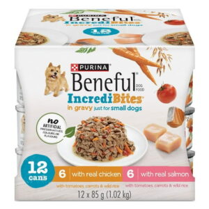 Beneful IncrediBites Chicken & Salmon in Gravy Variety Pack, Wet Dog Food 12 x 85 g, 85 g x 12