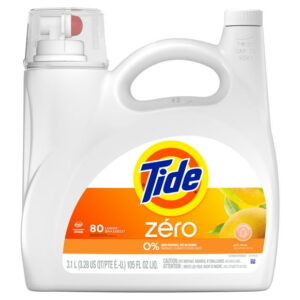 Tide Zero Liquid Laundry Detergent, Soft Citrus Scent, CleanScent Technology, 3.1 L