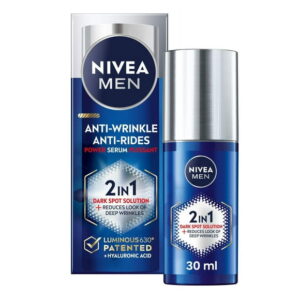 NIVEA MEN Anti Wrinkle 2-In-1 Power Serum, Dark Spot Solution Face Serum for All Skin Types, 30mL