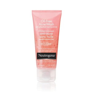 Neutrogena Oil Free Acne Wash Foaming Scrub, Pink Grapefruit Face Wash, 198mL, NEUTROGENA® Oil-Free Acne Wash - Pink Grapefruit Foaming Scrub is a foaming facial scrub for acne-prone skin that helps clear blemishes, pimples, and blackheads while providing an uplifting blast of grapefruit.