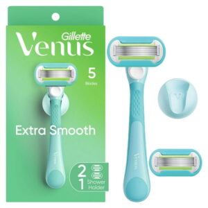 Venus Extra Smooth Women's Razor with Reusable Razor Handle, 2 Razor Blade Refills and Shower Holder, 1 Count