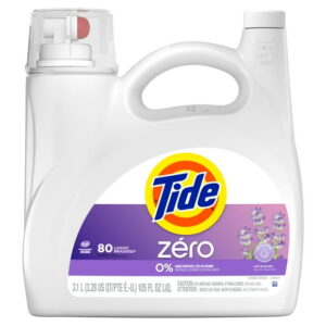 Tide Zero Liquid Laundry Detergent, Soft Lavender Scent, CleanScent Technology, 3.1 L