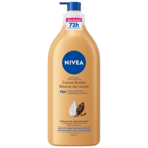 NIVEA Cocoa Butter 72-Hr Moisture Body Lotion for Dry Skin with Hyaluronic Acid, 625 mL, 625 mL