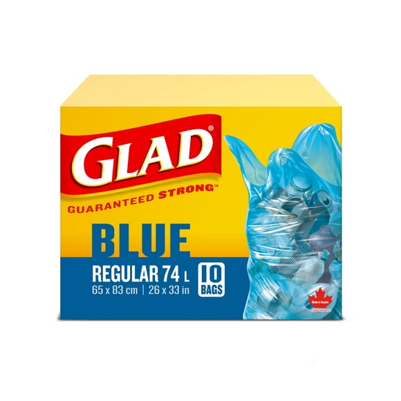 Glad Blue Recycling Bags - Regular 74 Litres - 10 Trash Bags, handle all your recyclables
