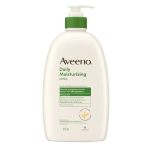 Aveeno Daily Moisturizing Body Lotion with Soothing Prebiotic Oat, Gentle Lotion Nourishes Dry Skin With Moisture, Paraben-, Dye- & Fragrance-Free, Non-Greasy & Non-Comedogenic, 975 ml, 975 mL