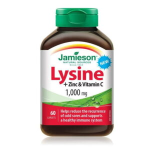 Jamieson Lysine Caplets with Zinc and Vitamin C, 1000 mg, 60 Count, 60 Caplets