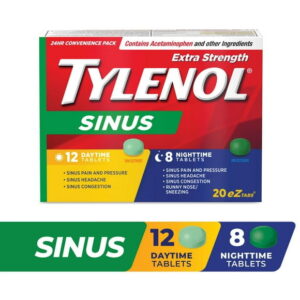 Tylenol Extra Stength Sinus eZ Tabs, Relieves Sinus congestion & other Sinus symptoms, Daytime & Nighttime, Convenience Pack, 20 Count