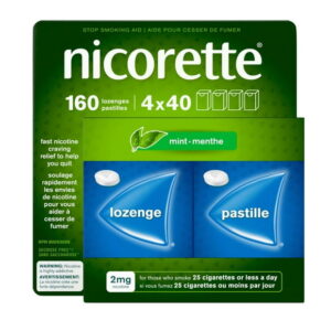 Nicorette Mint 2mg Lozenges, Quit Smoking Aid, NRT, Nicotine Replacement Products, Craving Relief, Mint Flavoured, 160 Pack