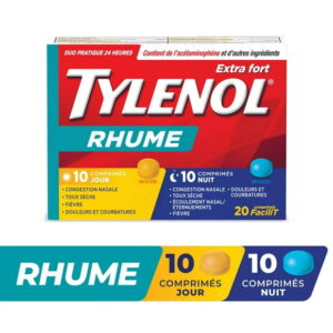 Tylenol Extra Stength Cold eZ Tabs, Relieves Cold symptoms, Daytime & Nighttime, Convenience Pack, 20 Count