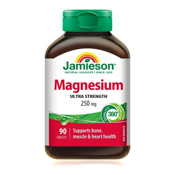 Jamieson Magnesium High Potency 250 mg Caplets, 90 caplets