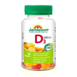 Jamieson Vitamin D3 1,000 IU Gummies, 60 gummies