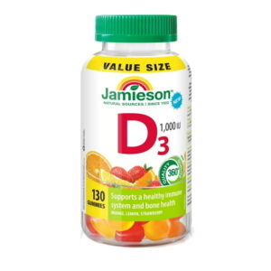 Jamieson Vitamin D3 Gummies, 1000 IU, Fruit Flavour, 130 Count
