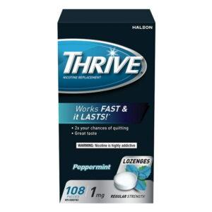 Thrive Lozenges 1mg Regular Strength Nicotine Replacement, Mint, 108 count