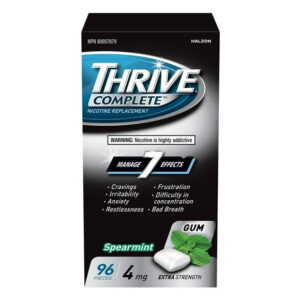 Thrive Gum Complete 4mg Extra Strength Nicotine Replacement, Spearmint, 96 count