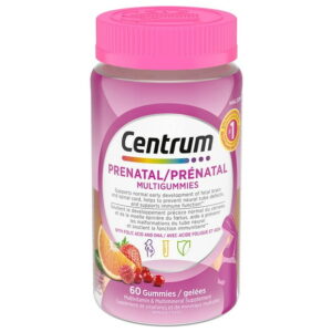 Centrum Prenatal Multigummies with DHA and Folic Acid, Postpartum Multivitamin and Mineral Supplement, 60 Count, 30 Day Supply, Centrum Prenatal Multigummies