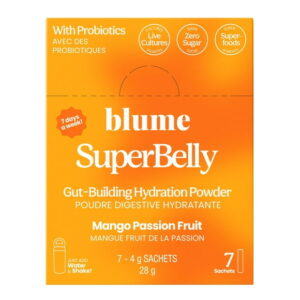 BLUME SuperBelly Gut Health-Building Hydration Powder with Pre/Pro-biotics & Electrolytes - Mango Passionfruit Flavoured